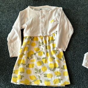 Toddler lemon dress with matching jacket